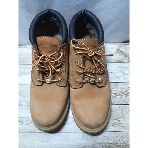 Timberland Tan Brown Women's Waterproof Lace Up Chukka 7.5 US work Boots - Picture 8 of 10